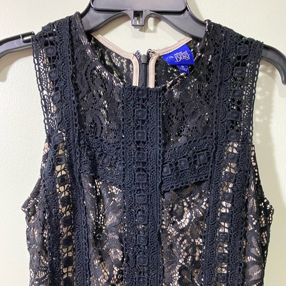 Black and Nude Lace Dress - Picture 2 of 4